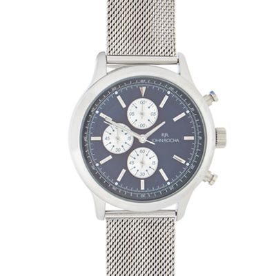 Men's silver stainless steel chronograph watch